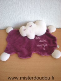 Doudou Nuage Du pareil au même Violet rose brodé sur mon nuage 