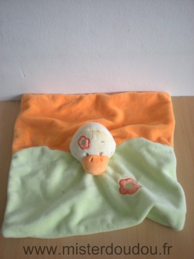 Doudou Oiseau Doukidou Orange vert 