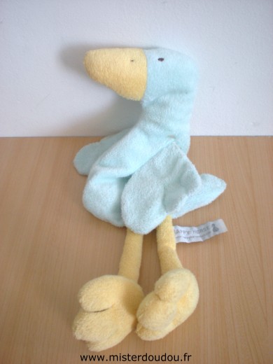 Doudou Oiseau Happy horse Bleu jaune 