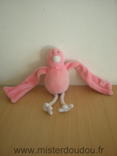 Doudou Oiseau Jacadi Rose Hochet dans le ventre ne marche pas.