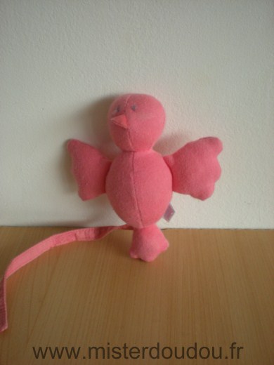 Doudou Oiseau Jacadi Rose 