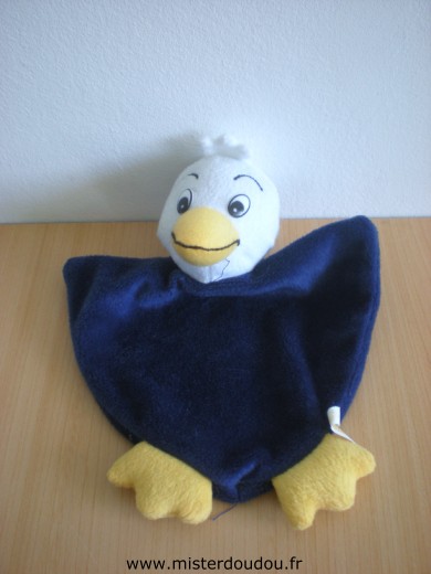 Doudou Oiseau Lufthansa Bleu marine blanc jaune 