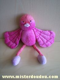 Doudou Oiseau Marese Rose fushia 