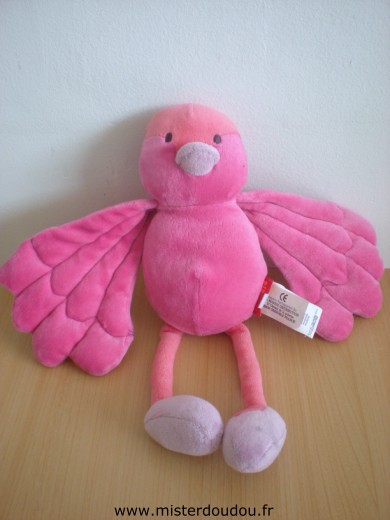 Doudou Oiseau Marese Rose fushia 