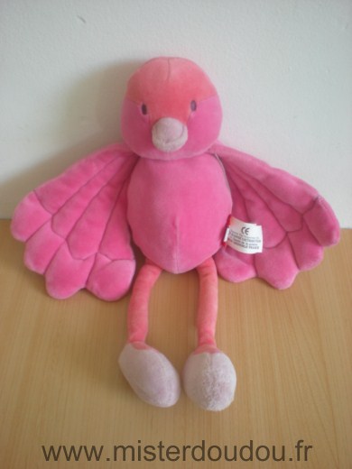 Doudou Oiseau Marese Rose rouge 