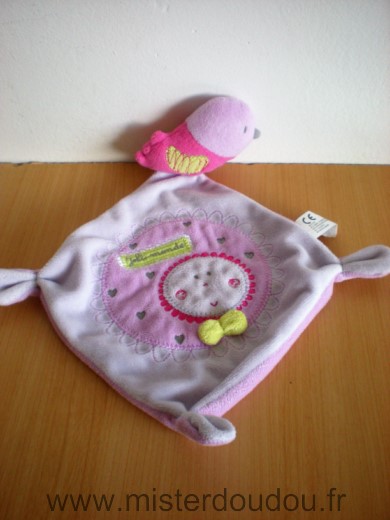 Doudou Oiseau Nicotoy Mauve rose joli monde 