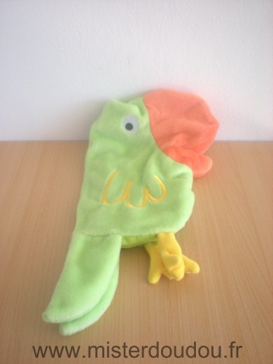 Doudou Oiseau Vertbaudet Vert orange 