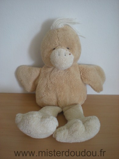 Doudou Oiseau - marque non connue - Oiseau canard ou poussin, beige ecru 