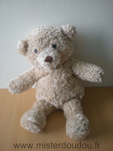 Doudou Ours 0 Beige yeux bleus 
