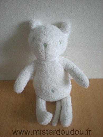 Doudou Ours 0 Blanc vert 