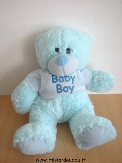 Doudou Ours 0 Bleu baby boy 