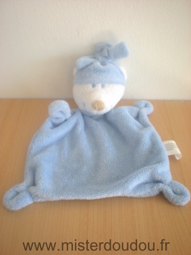 Doudou Ours 0 Bleu blanc 