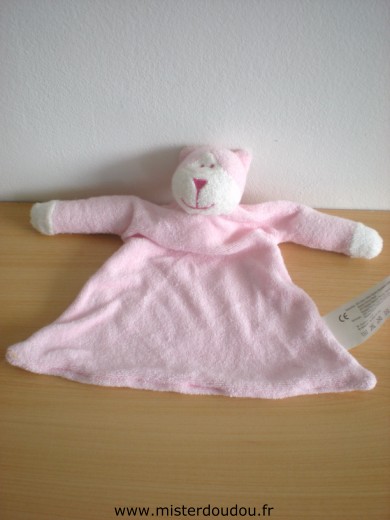 Doudou Ours 0 En coton rose 