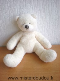 Doudou Ours 3 suisses Ecru 