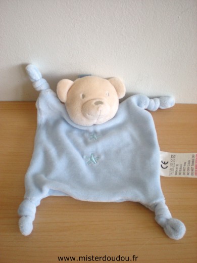 Doudou Ours Absorba Bleu beige 