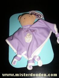 Doudou Ours Ajena Mauve 