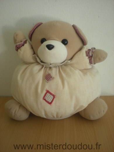 Doudou Ours Ajena Rose beige 