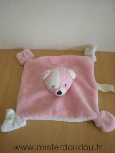 Doudou Ours Alphanova Rose blanc 