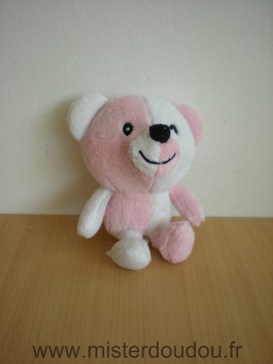 Doudou Ours Alphanova Rose blanc 