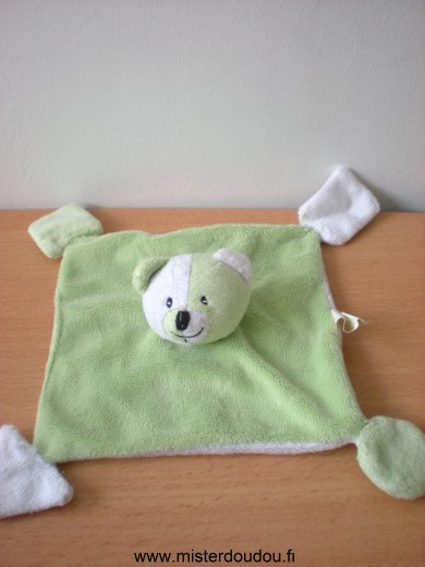 Doudou Ours Alphanova Vert blanc 