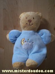 Doudou Ours Amtoys Beige bleu clair Avec une lune un nuage et des étoiles brodés.
petit modèle