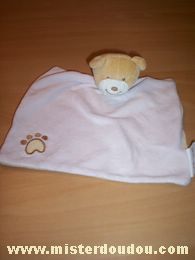 Doudou Ours Amtoys Mauve pastel beige 