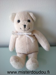 Doudou Ours Anna club plush Beige tissus eponge Étiquette de la marque coupée