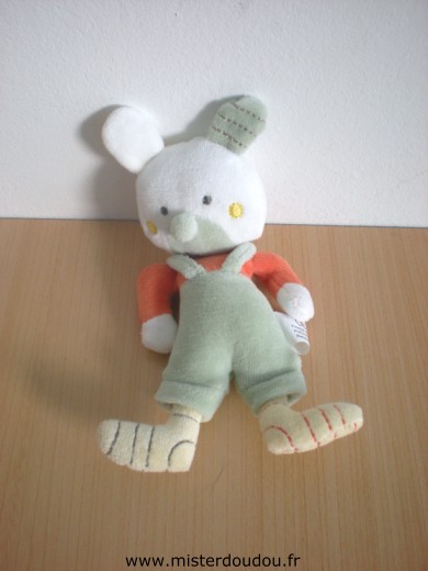 Doudou Ours Auchan Orange vert 