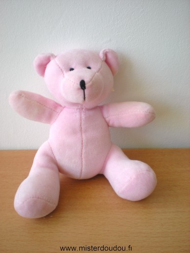 Doudou Ours Auchan Rose 