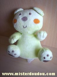 Doudou Ours Auchan Vert anis 