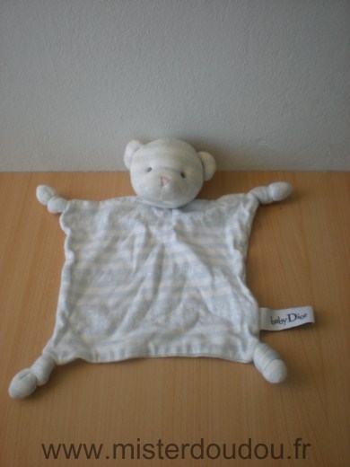 Doudou Ours Baby dior Bleu blanc 