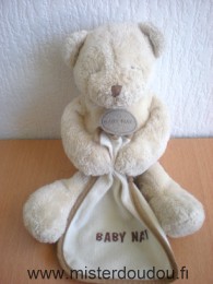 Doudou Ours Baby nat Beige mouchoir écru baby nat 