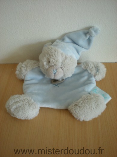 Doudou Ours Baby nat Bleu gris bonnet bleu collection calin 