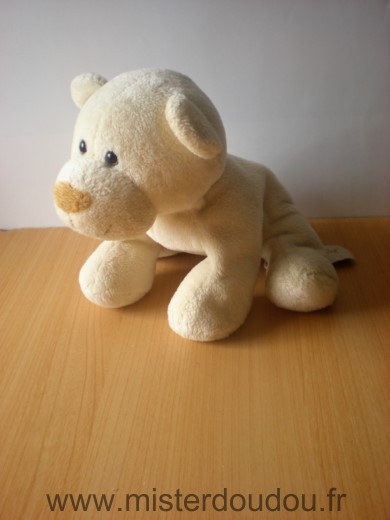 Doudou Ours Baby nat Ecru nez marron 