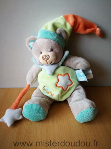 Doudou Ours Baby nat Gris vert bleu orange les luminescents 