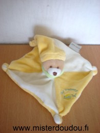 Doudou Ours Baby nat Jaune blanc les bonbons Petit modèle