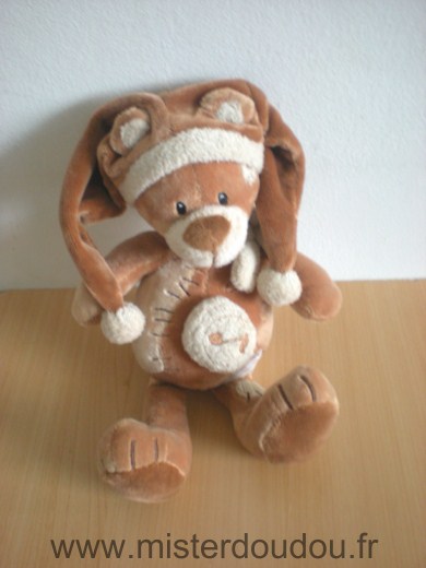 Doudou Ours Baby nat Marron beige 