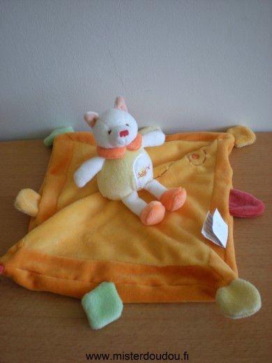 Doudou Ours Baby nat Orange jaune 