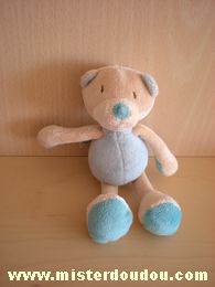 Doudou Ours Baby sun Beige bleu 