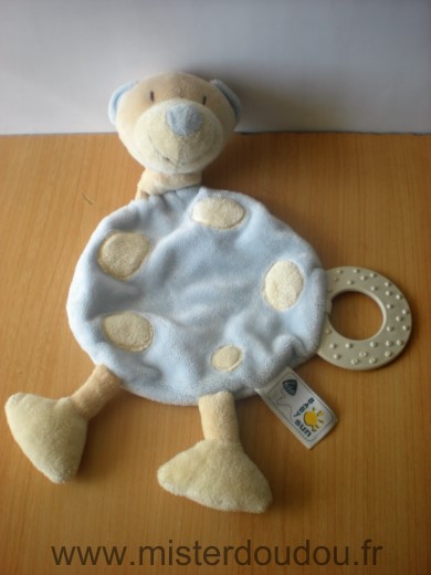 Doudou Ours Baby sun Bleu beige 