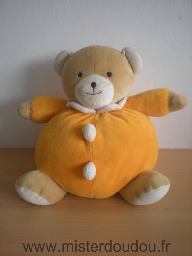 Doudou Ours Baby sun Orange 