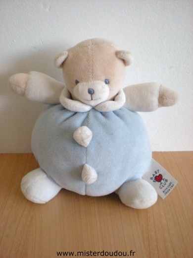 Doudou Ours Babyclub Bleu blanc 