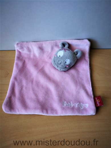 Doudou Ours Babygro Rose gris 