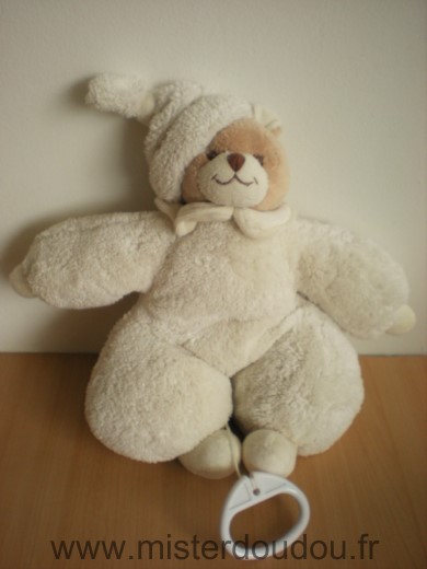 Doudou Ours Barbara bukowski Ecru bonnet ecru 