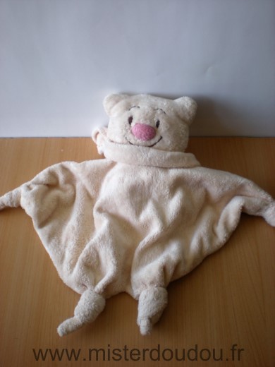 Doudou Ours Barbara bukowski Ecru nez rose 