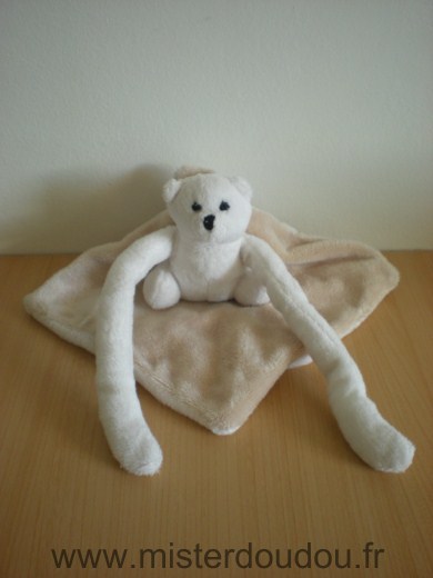 Doudou Ours Bnp Beige blanc 