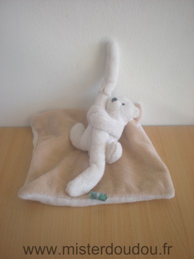 Doudou Ours Bnp Beige blanc 