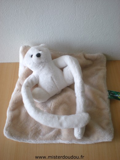 Doudou Ours Bnp Beige blanc weezbee 