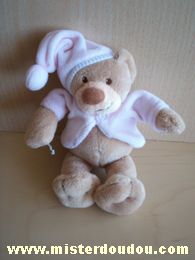 Doudou Ours Bout chou Beige  veste bonnet  rose 