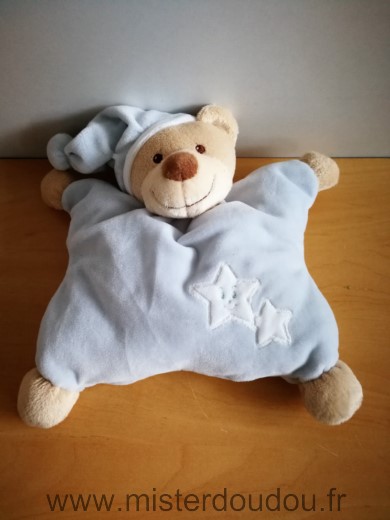 Doudou Ours Bout chou Bleu etoiles 